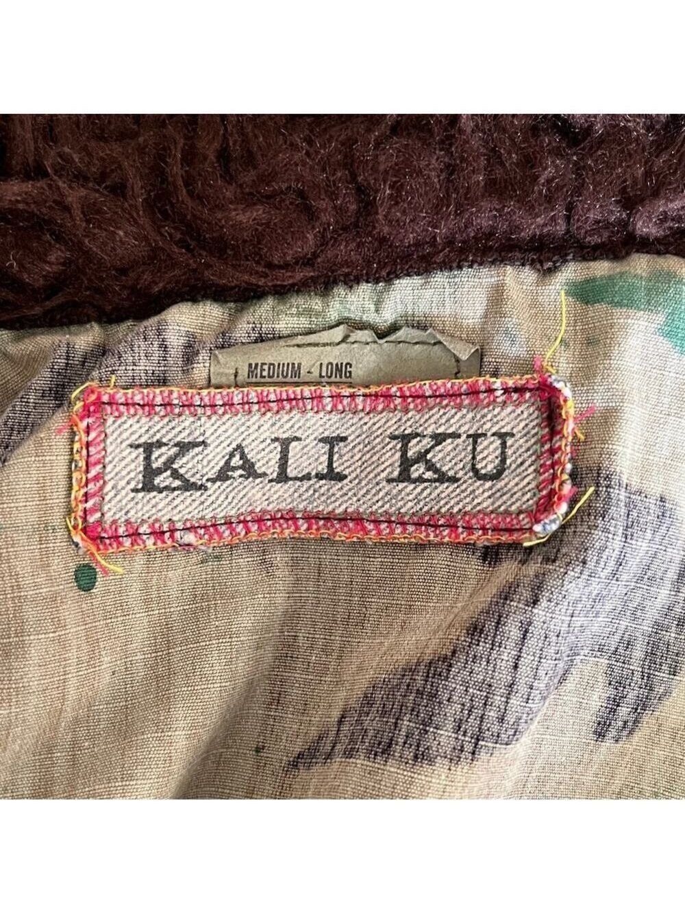 Kali Ku 90s Y2K Upcycled Army Jacket Vest OOAK Handmade Altered Fatigue Festival - Picture 4 of 8